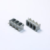 Side Entry 1X3 Ports Rj11 PCB Connector with Metal Peg