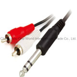 6.35mm Stereo Plug - 2RCA Plugs Cable
