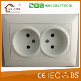 Euro Style Double Gang 2pin 16A Electrical Socket