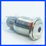 Flat Round Metal Push Button Switch with LED Light