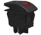 4 Pole on off Function Black Color Rocker Switch