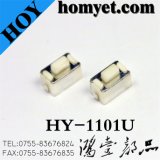 China Manufacturer Vertical SMT Tact Switch with Black Warped Feet (HY-1101U, 6*3.5*5)