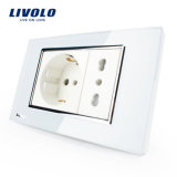 Livolo China Safe Italian Gang Wall Power Switch Socket (VL-C3C2CIT-81/82)