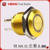 Ce TUV Waterproof IP67 Switch 16mm Colorful Body Push Button 12 Volt Ring LED on off Switch Metal Brass Push Button Switch