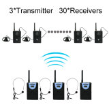 Professional Tp-Wireless Tour Guide System (3 transmitter and 30 receivers)