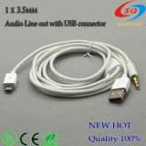 2014 Hot Digital Audio Cable 3.5mm Micro USB Adapter Charger/ Samsung S3 S4 Aux Car Audio Line