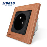 Livolo Cherry Wooden French Wall Power Schuko Socket (VL-C7-C1FR-21)