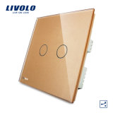 Livolo UK Standard 2-Gang 2-Way Wall Light Touch Switch Vl-C302s-63