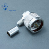 Male Plug Right Angle Crimp RF Coaxial N Type Connector for LMR240 Cable