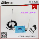 Coverage Area 1000 Square Meters CDMA 2G 850MHz Mini Signal Booster with Antennas for Home