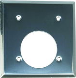 2-Gang Power Outlet Receptacle off Center Hole Steel Wallplate
