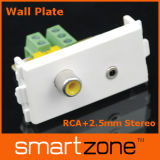 Audio Wall Plate, RCA+2.5mm Stereo (9.1117)