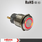 19mm Anti Vandal Metal Momentary Pushbutton Switch with Ring LED