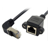 RJ45 90 Degree Panel Mount Cat5e Cable Male to Female Ethernet Network Cable (9.3117)
