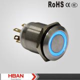 19mm Stainless Steel Ring Illuminated Momentary Push Button Switch