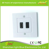 UK Type 2 Port HDMI Connector Wall Plate