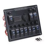 10 Gang Rocker Switch Panel Digital Current Voltage Meter for Car Boat Marine