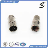Nickel Plated F Female to PAL Female Connector