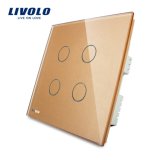 Livolo UK Standard 4gangs Wall Light Electrical Touch Switch Vl-C304-63