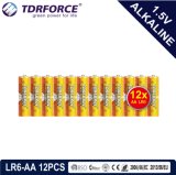 1.5volt Primary Dry Alkaline Battery with Ce/ISO 12PCS/Pack 5 Years Shelf Life (LR6/AM-3/AA)