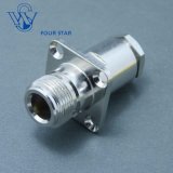 RF Coaxial Female Jack 25.4mm Sq Flange Mount Clamp N Connector for Rg58 Cable