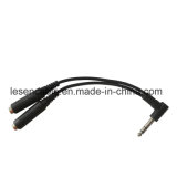 AV Cable, 6.35mm Plug to 2× 3.5mm Jack