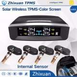 TPMS LCD Display Wireless Tire Tyre Pressure Monitoring System 4 Sensors Solar Charge USB