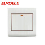 Brushed White Aluminum Plate 1 Gang Wall Switch