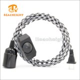 Braided Textile Power 2 Prong Plug Cord for USA Market