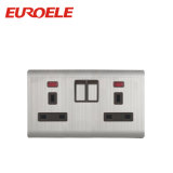 Environmental Double Socket Sliver Color 13A Switched Socket