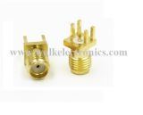 SMA Female Straight for PCB Edge Mount, PCB Edge Mount SMA Female Straight Connector, 13mm Length, Gold Plated
