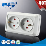 2 Gang French Wall Socket with Child Protection