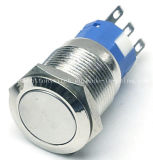 19mm Flat Without LED Dpdt Push Button Switch