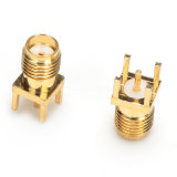 Female Jack Straight RF Coaxial SMA Connector for PCB Mount Total Length 13.5mm
