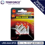 Mercury&Cadmium Free China Supplier Digital Alkaline Battery (LR03-AAA 6PCS)