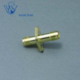 SMA Female 12.7mm Sq Flange Mount to SMA Female RF Coaxial Connector Adapter