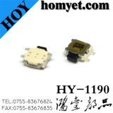 China Square Button SMD Tact Switch with 4 Flat Pin