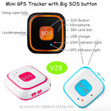 Large Sos Button Mini GPS Tracker with Fall Down Alarm Function