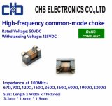 High-Frequency Common-Mode Choke 3216 (1206) for USB2.0/IEEE1394 Signal Line, Impedance~2200ohm at 100MHz, Size: 3.2mm * 1.6mm * 1.9mm