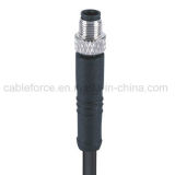 M5 3 Pin Male Straight Molded Cable Connector