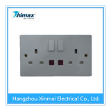 BS 1363 13AMP 2gang Switched Socket with Single Pole and Neon