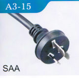 SAA Approved Australia 3-Prong AC Power Cord (A3-15)
