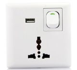 Professional Factory Kh02wall Switch with USB Receptacle Universal USB Wall Socket