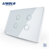 Livolo 4-Gangs 1-Way Home Wall Light Touch Switch, Vl-C304r-81/82