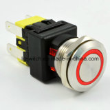 Power 19mm Dpst 4pin 16A Light Push Button Switch