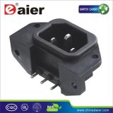 Black Color PCB Industrial Mounted Power Socket