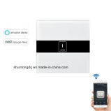 Work with Echo Alexa/Google Home, UK Standard 1 Gang Wireless WiFi Control Light Switch, Wall Touch Switch, APP Phone Remote,