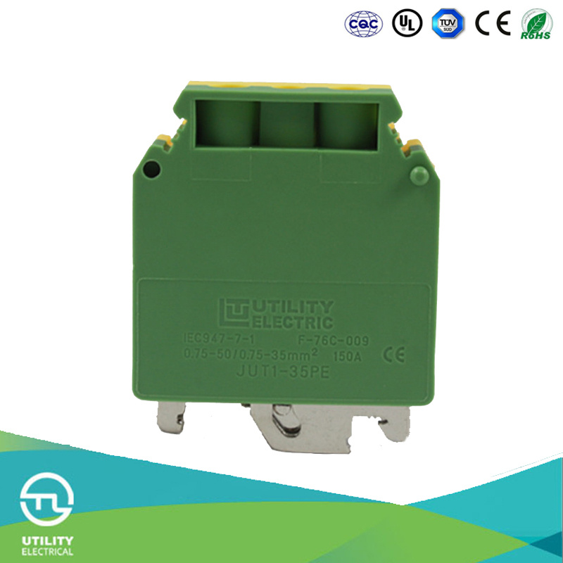 Jut135PE Sealed Earthing Grounding Wire Screw Dinrail Terminal Block
