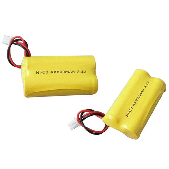 NiCD 800mAh AA 2.4V Rechargeable Battery Pack NiCD Battery, Nickel