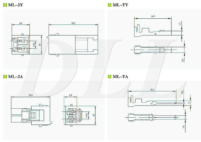 Replace Equivalent Jst SLR 3.96 Connector Wire to Wire 3.96mm Pitch